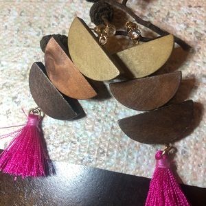 🆕 Wooden Earrings with Tassels